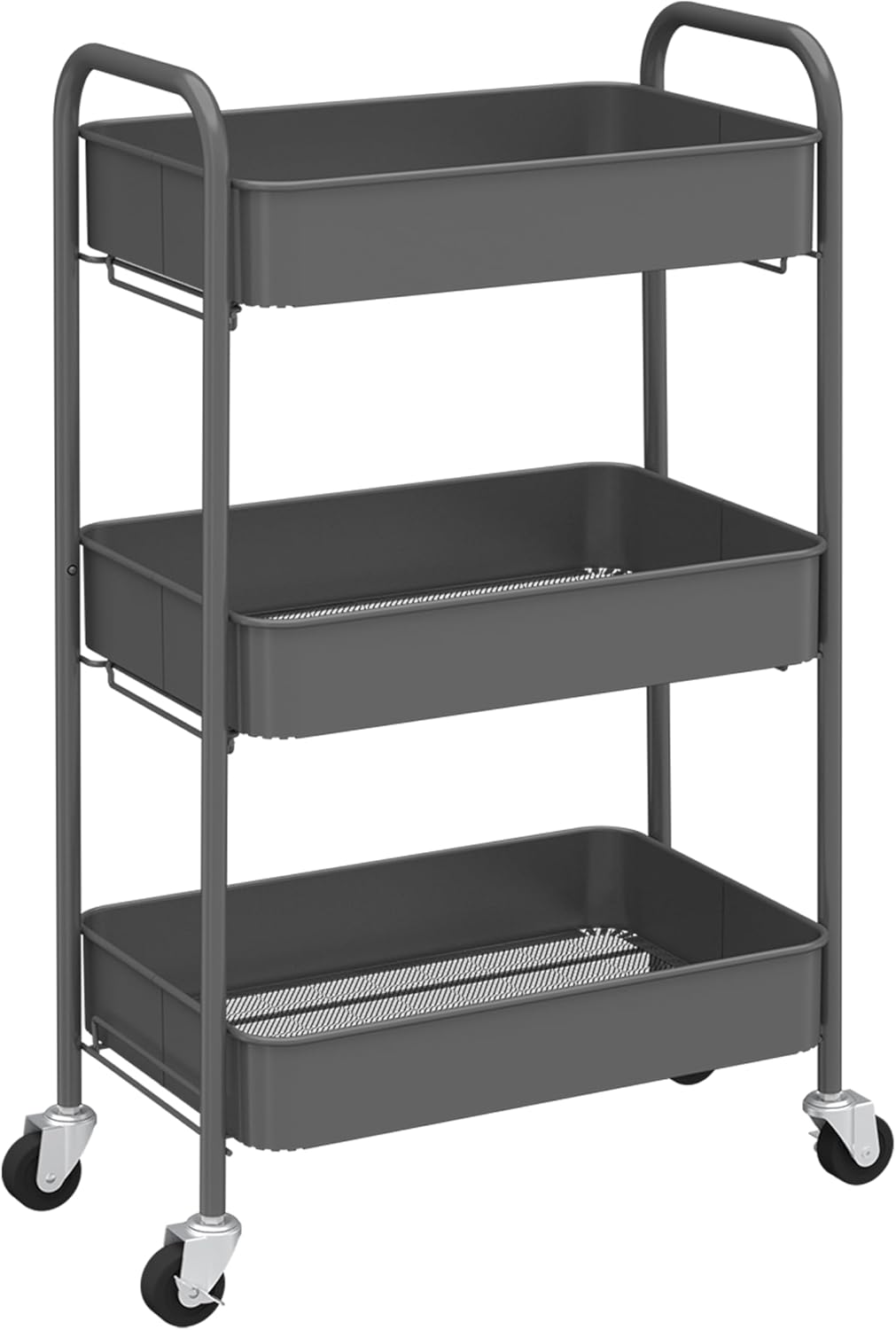 CAXXA 3-Tier Rolling Metal Storage Organizer for Every Room