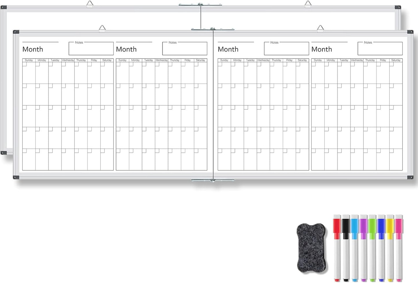 Magnetic 48in x 18in Dry Erase Calendar for Home and Office