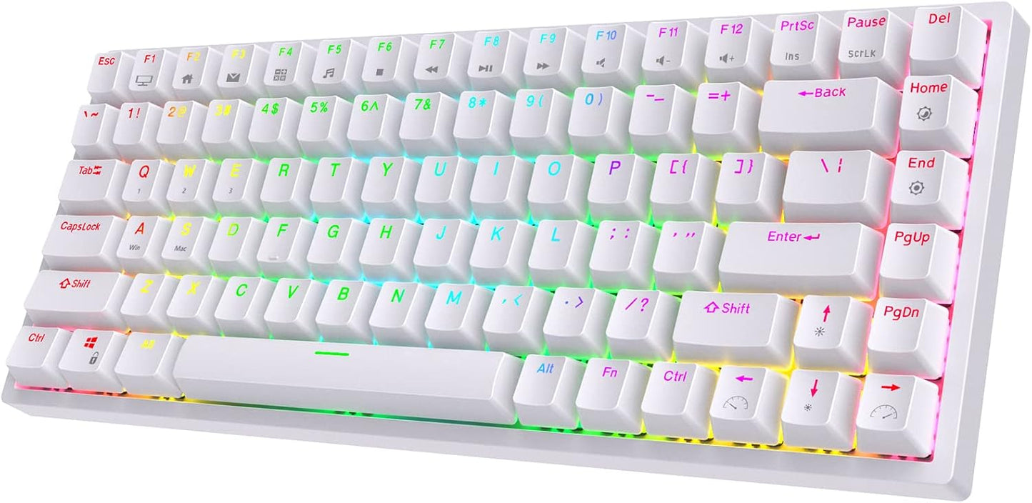 RK84 Wireless RGB Mechanical Keyboard - Hot Swappable, Triple Mode, Quiet Red Switch