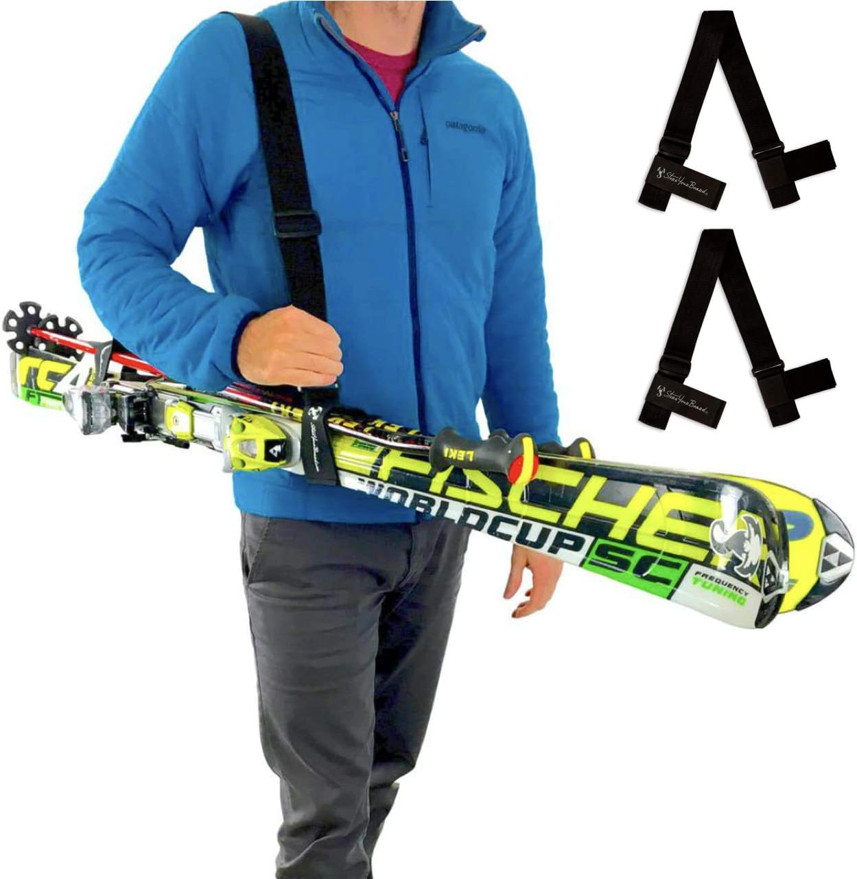 Heavy-Duty Ski Carrier Straps 2 Pack