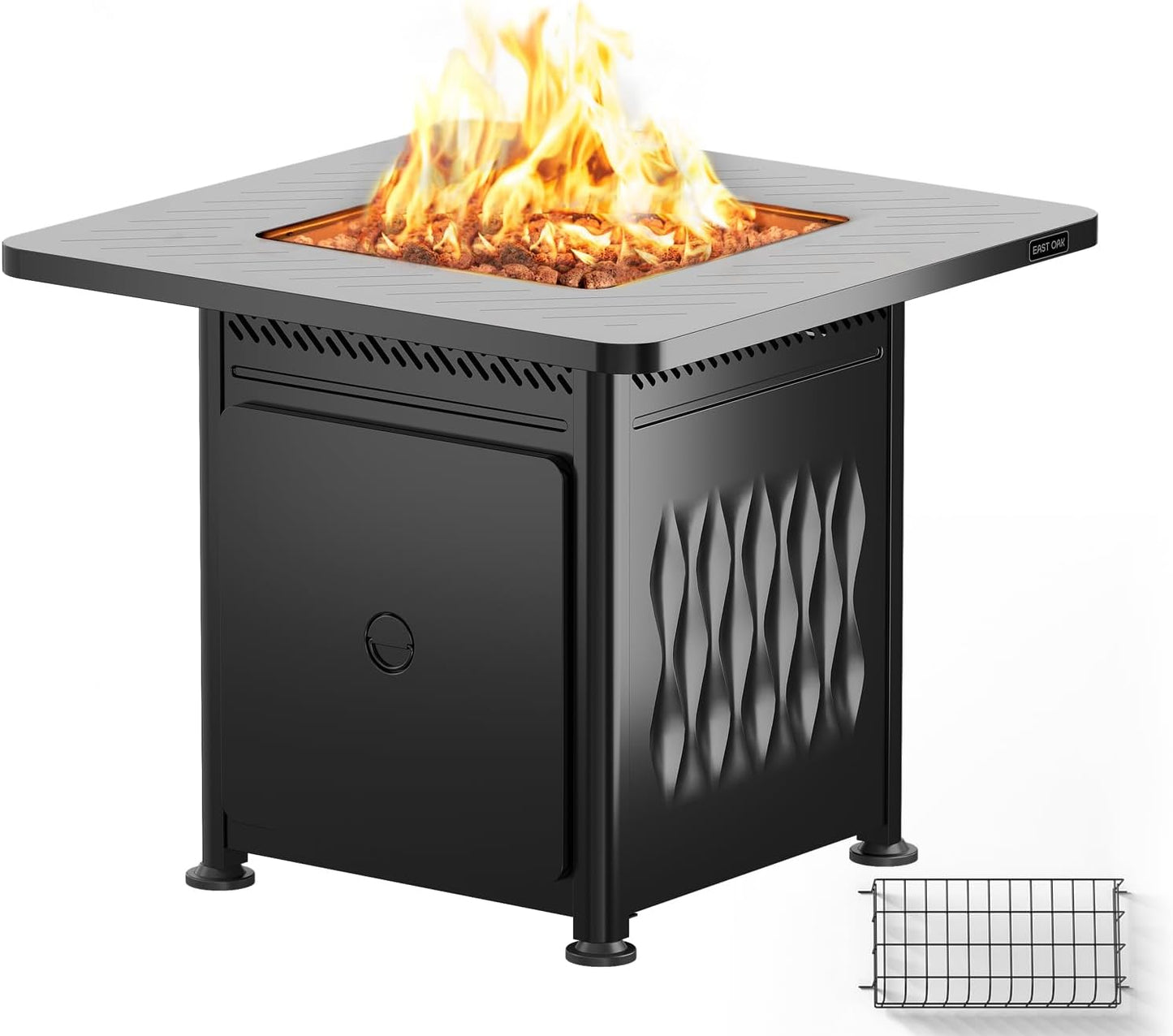 EAST OAK 28in Outdoor Fire Pit Table with 52000 BTU Heat