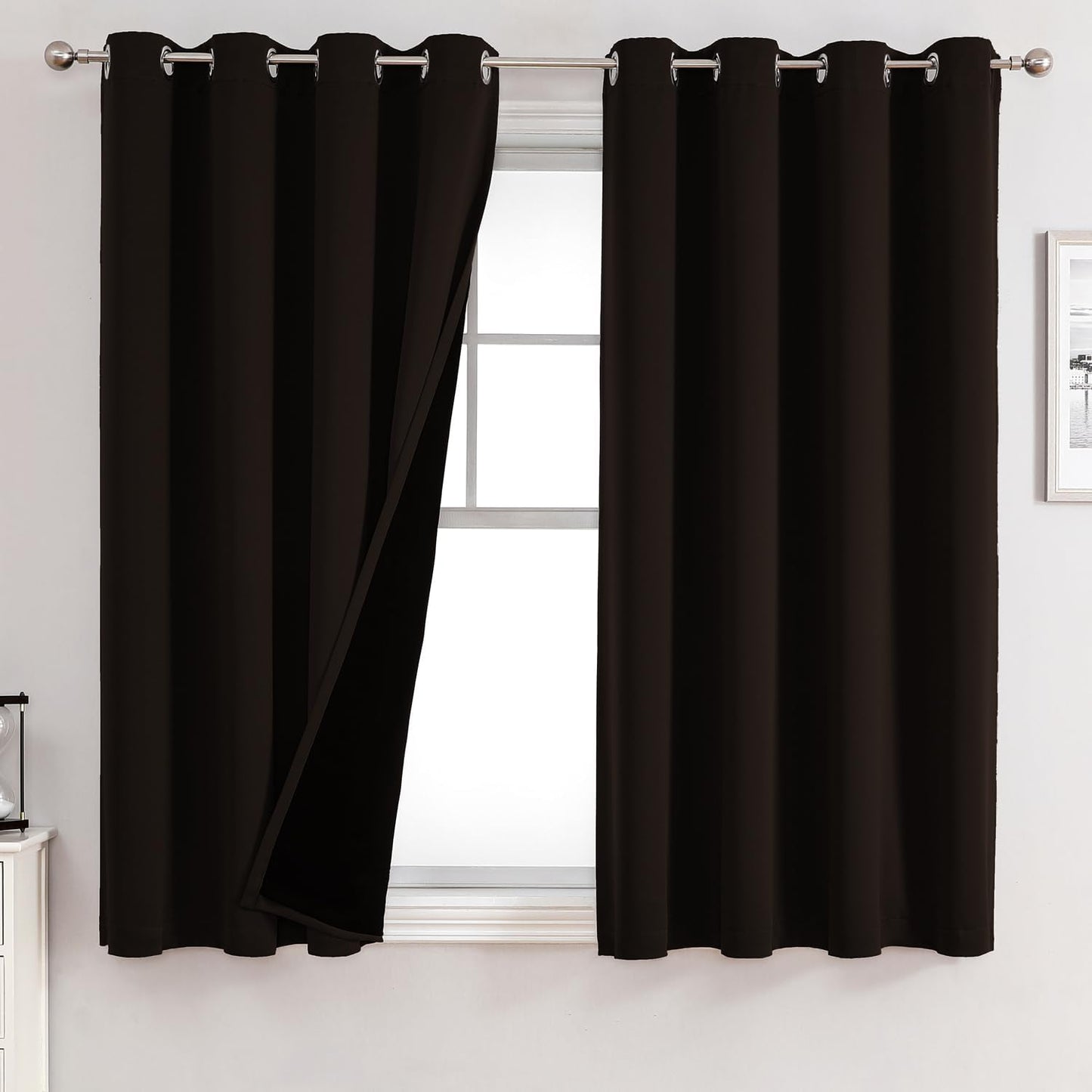 100% Blackout Curtains for Bedroom with Black Liner by ChrisDowa