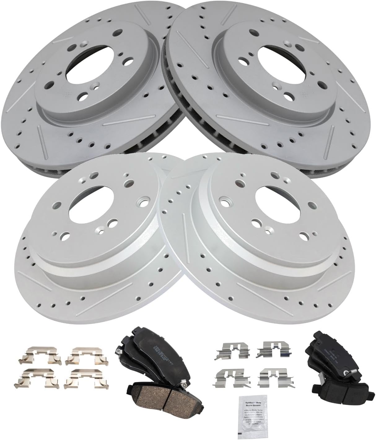 TRQ Performance Brake Pad & Rotor Kit for Honda Odyssey 2005-2010