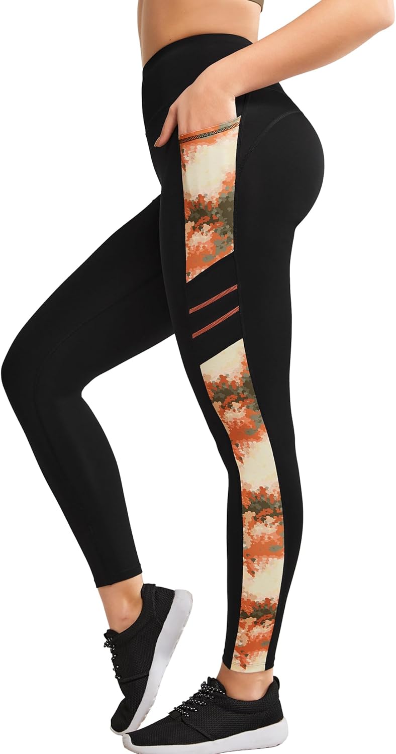 Yvette Printed Workout Leggings for Women with Tummy Control