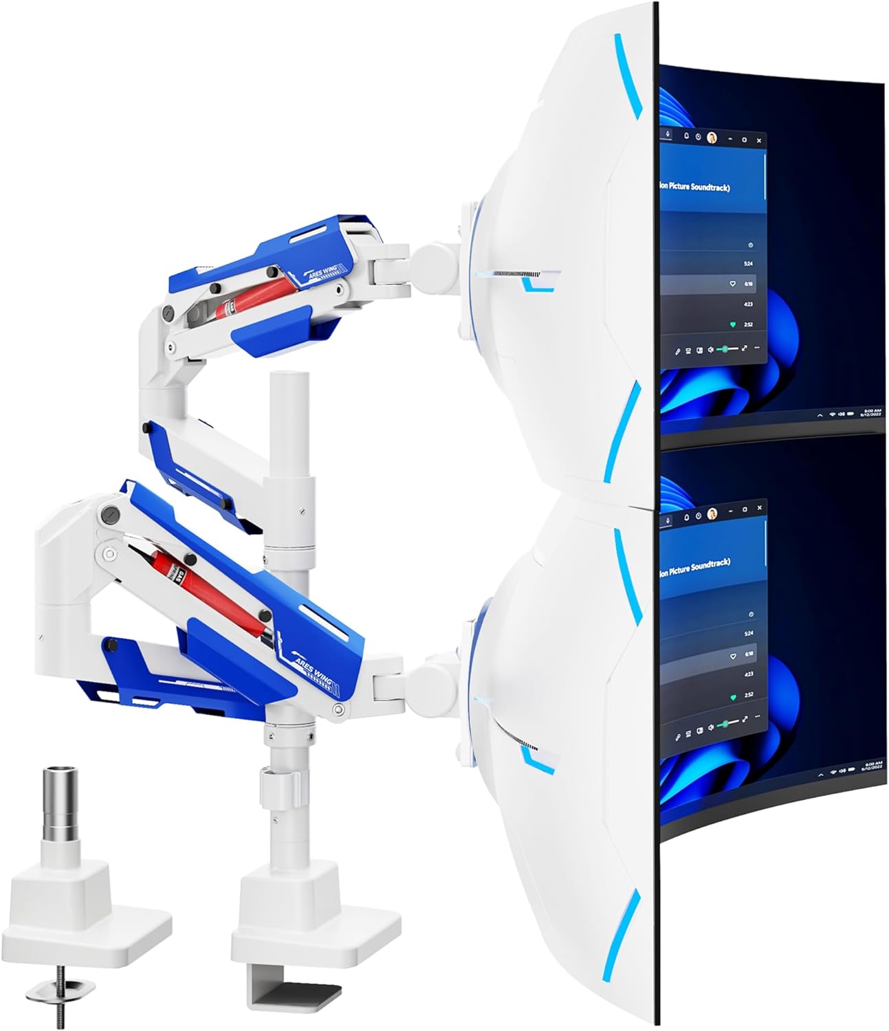 ARES WING Vertical Dual Monitor Mount for Ultrawide Screens
