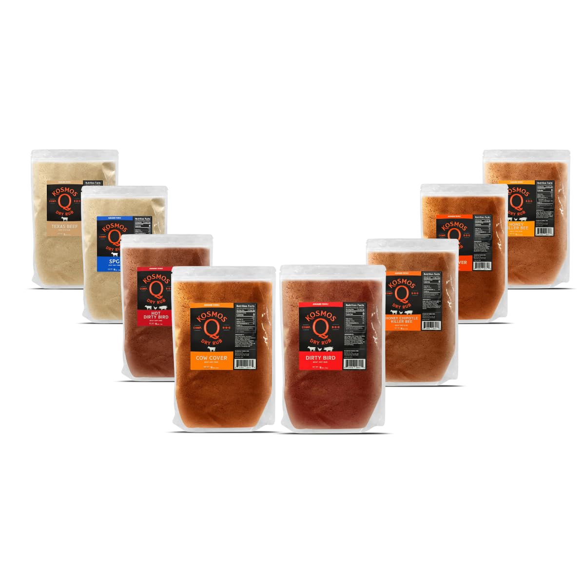 Kosmos Q BBQ Grill Spices Set - 8 Flavor Variety for Grilling