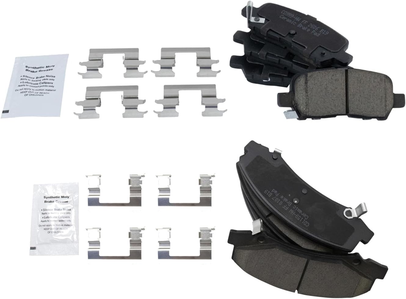 TRQ Front and Rear Brake Pad Set for 2011-2016 Chevrolet Impala