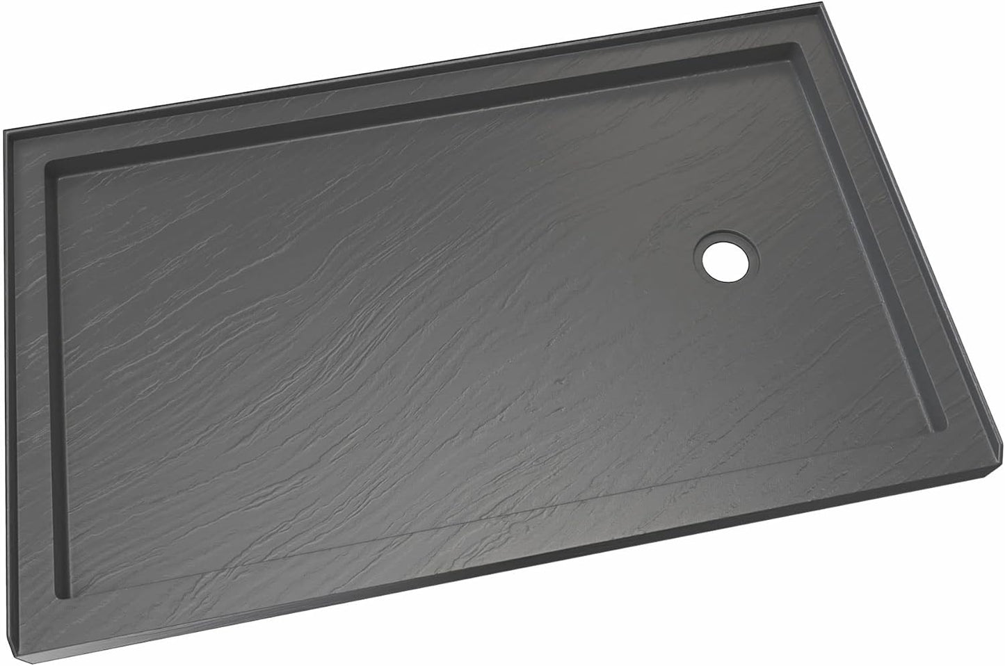 DreamLine SlimLine 30 in D x 60 in W Right Drain Shower Base