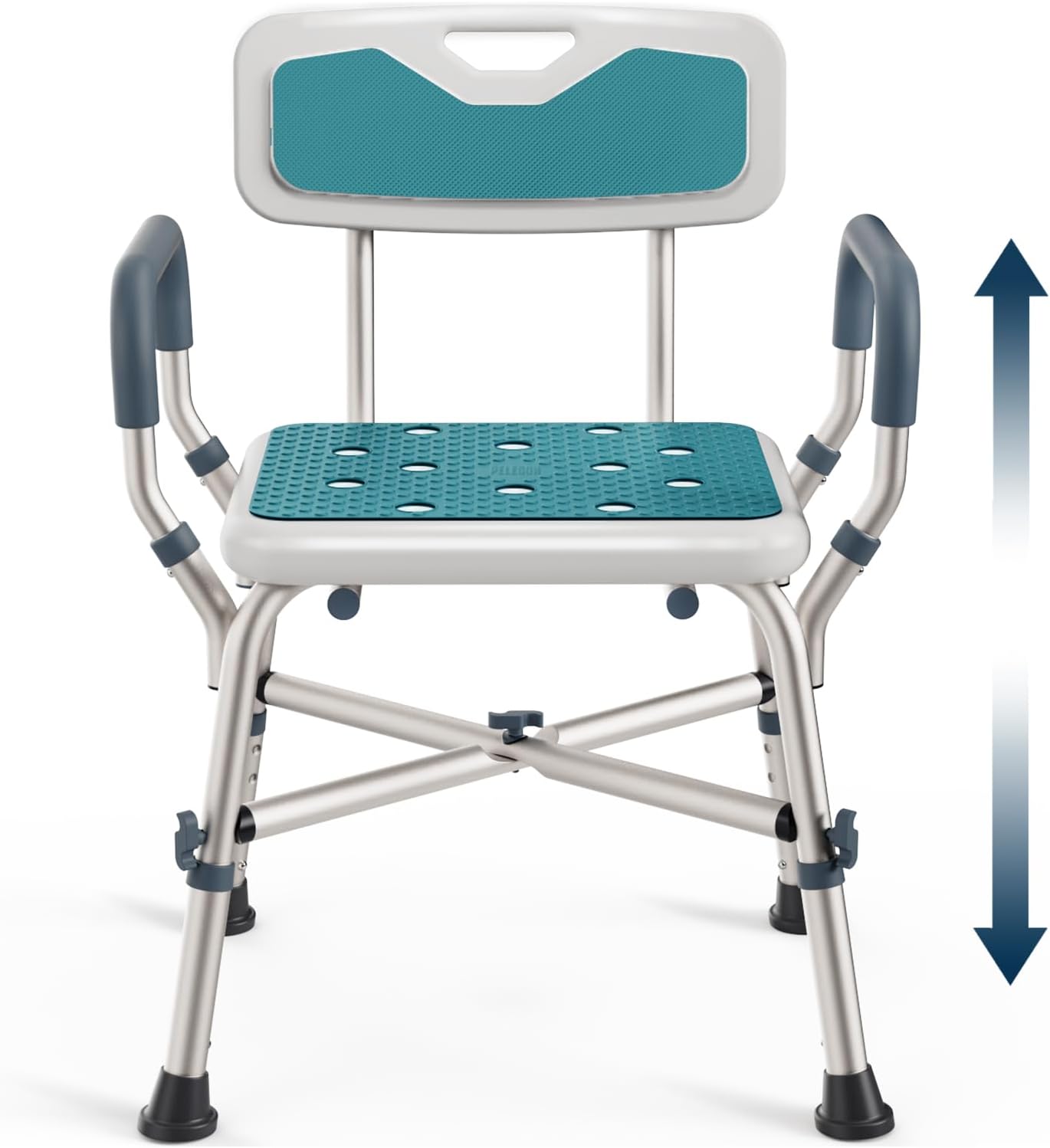 Heavy Duty Shower Chair for Elderly with Padded Armrests