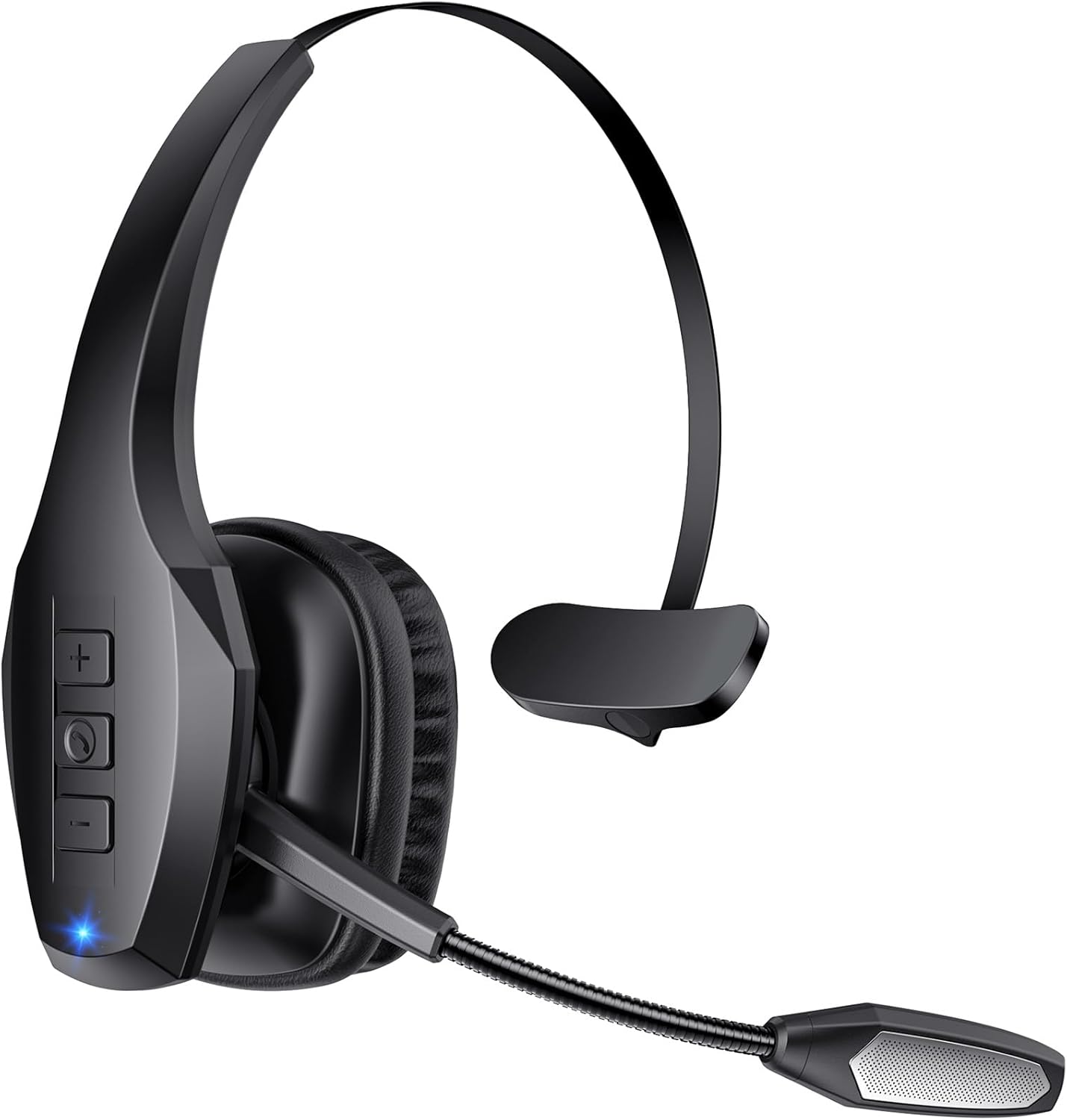 Necode Trucker Bluetooth Headset - Dual Noise Cancelling Mic, 55Hrs Battery