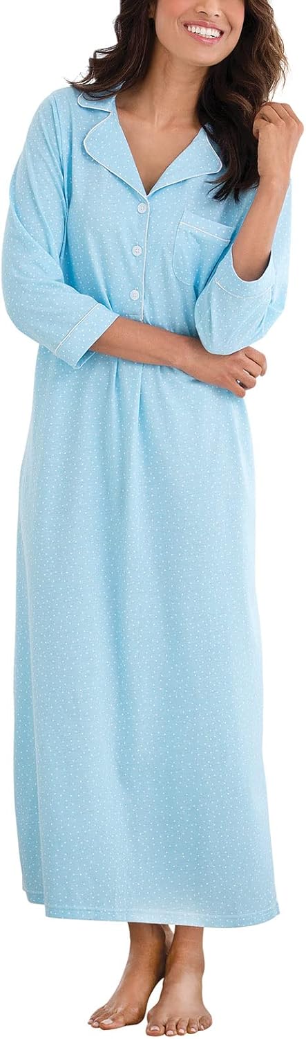 PajamaGram Long Flannel Nightgown for Women - Cozy Comfort