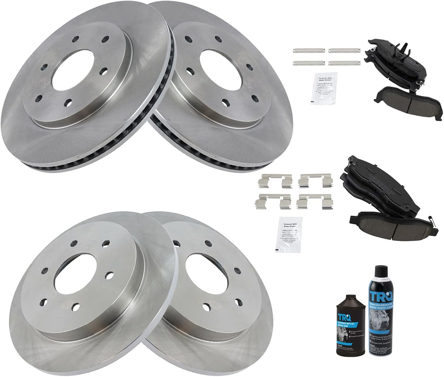 TRQ Brake Pad & Rotor Kit for 2004-2005 INFINITI QX56