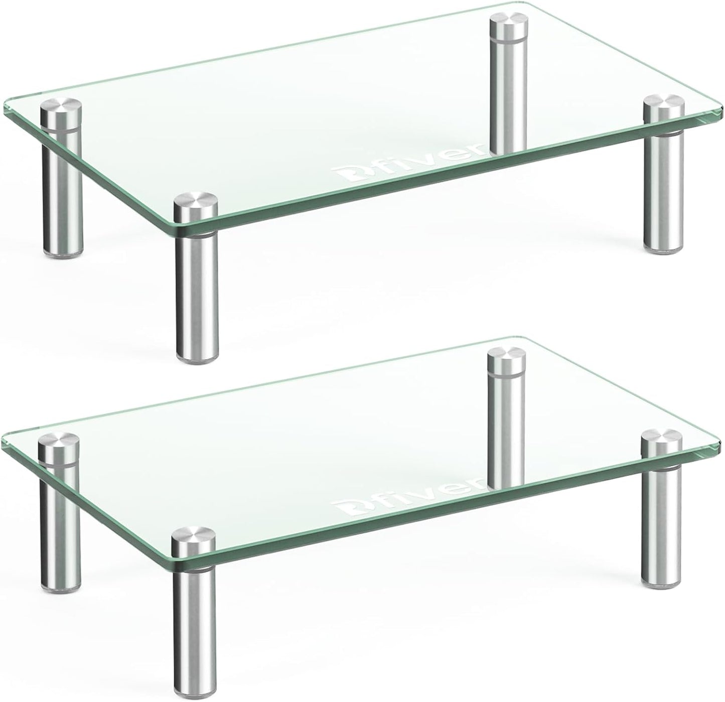 Rfiver Dual Glass Monitor Stand Riser for Ergonomic Viewing