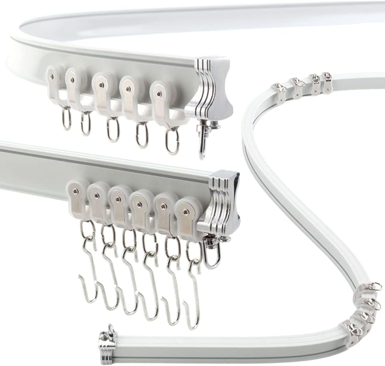Flexible Aluminum Curtain Track - Bendable & Mountable for Versatile Usage!