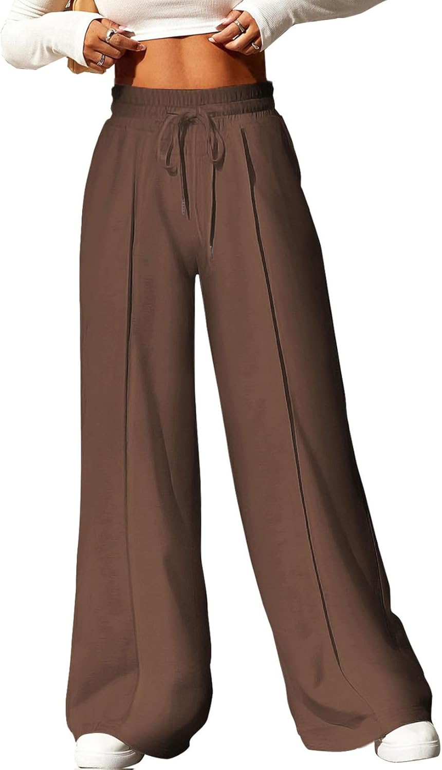 High Waisted Wide Leg Sweatpants for Women - Casual Comfort