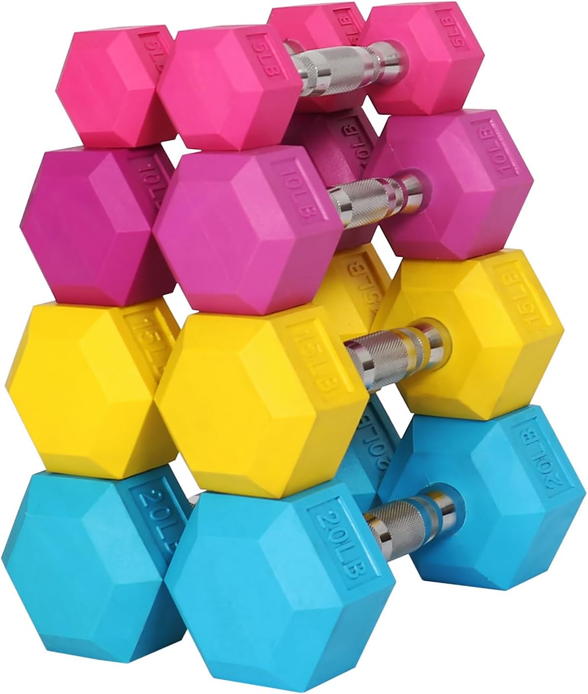 Strength & Stability with Rubber Hex Dumbbells