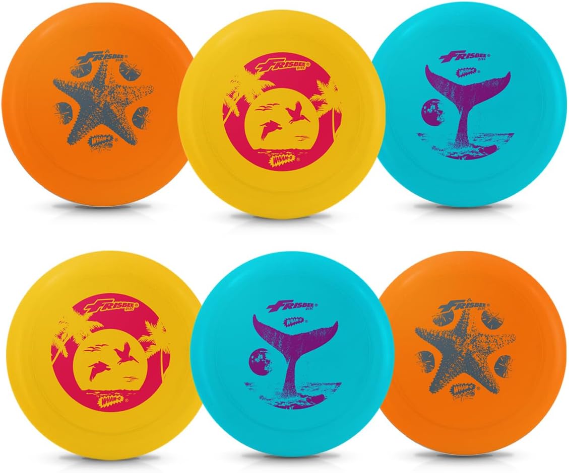 Wham-O Malibu Beach Flyer 6-Pack: Lightweight Flying Discs