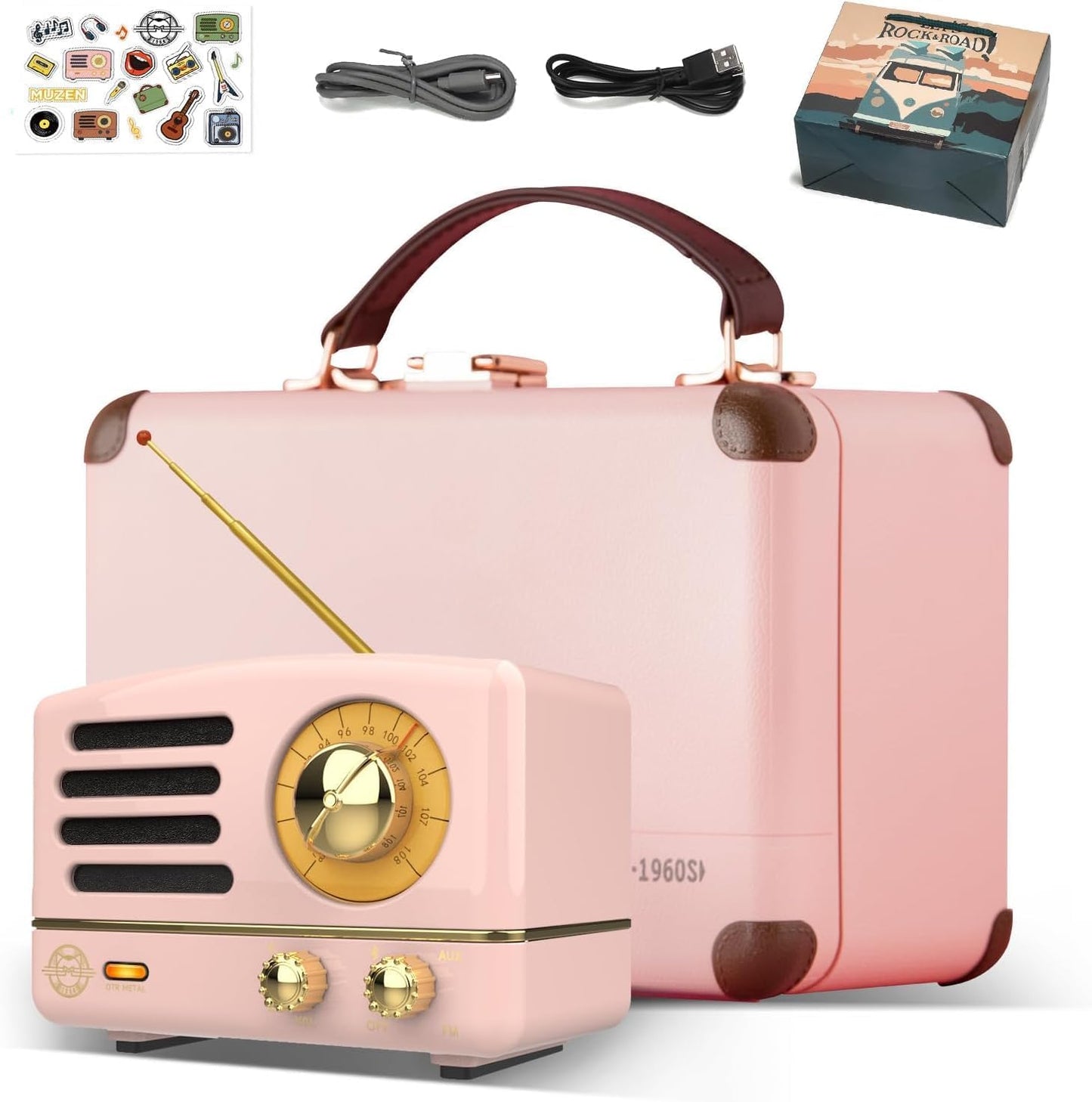 Retro Metal Bluetooth Speaker with 10h Playtime