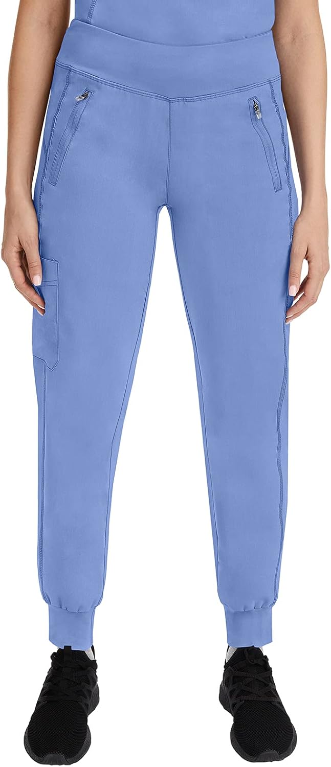 Healing Hands Jogger Scrubs for Women with 6 Pockets in Purple