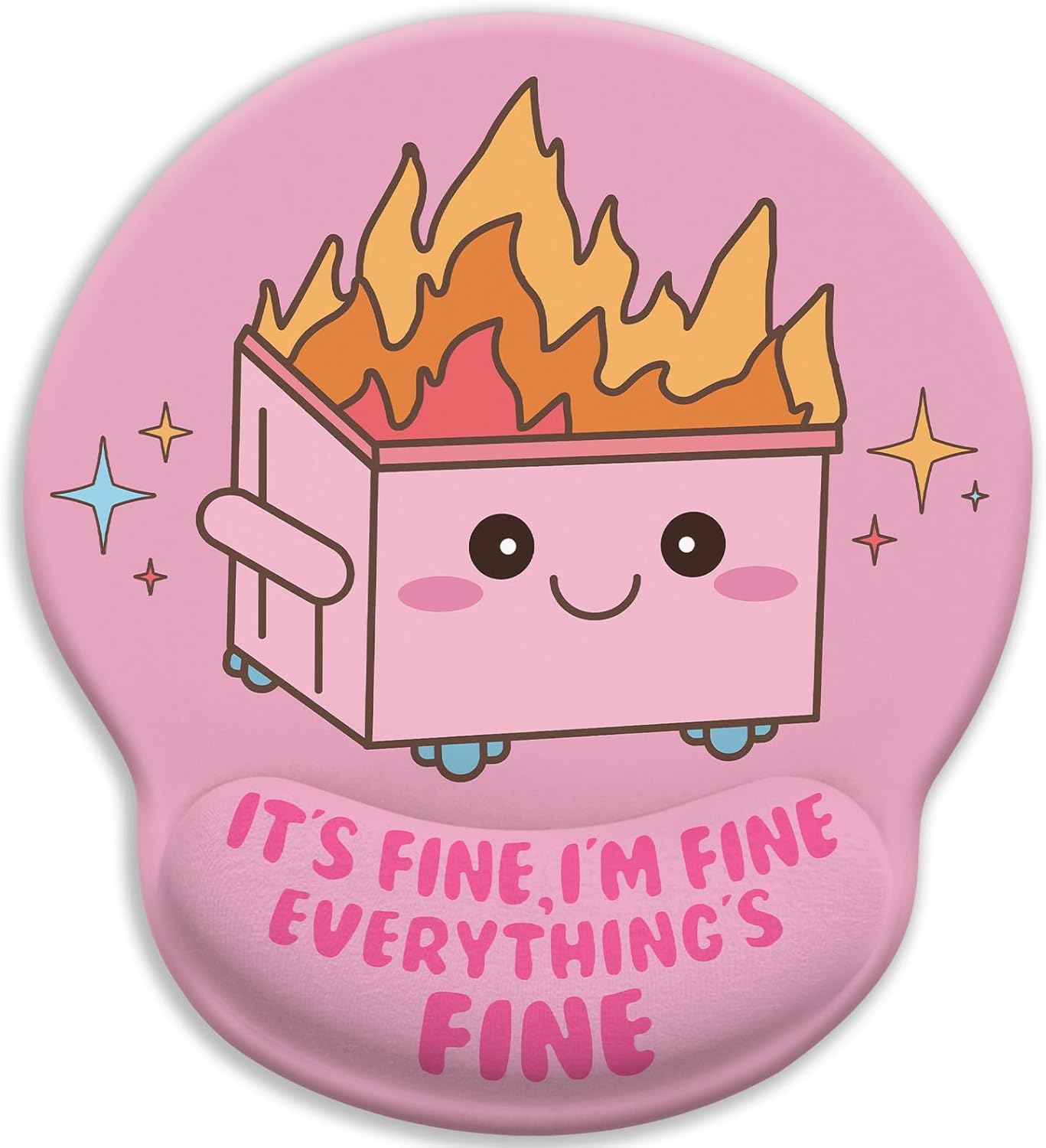 Dumpster Fire Wrist Rest Mouse Pad by Blusabaca