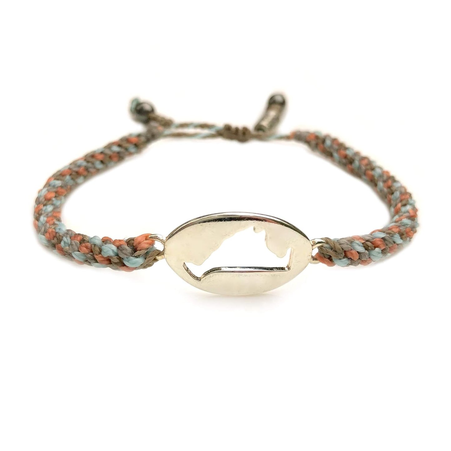 Martha's Vineyard Bracelet in Coral Tan and Light Blue Colors