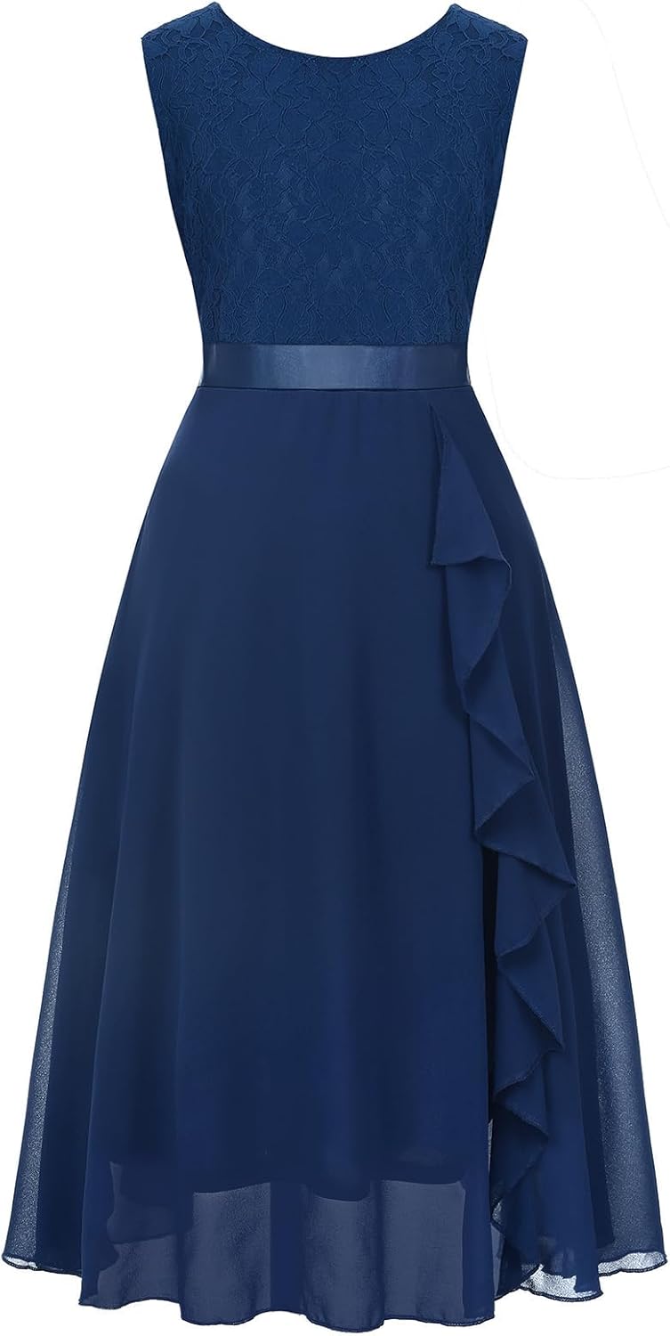 Girls Floral Lace Dress for Easter and Special Occasions