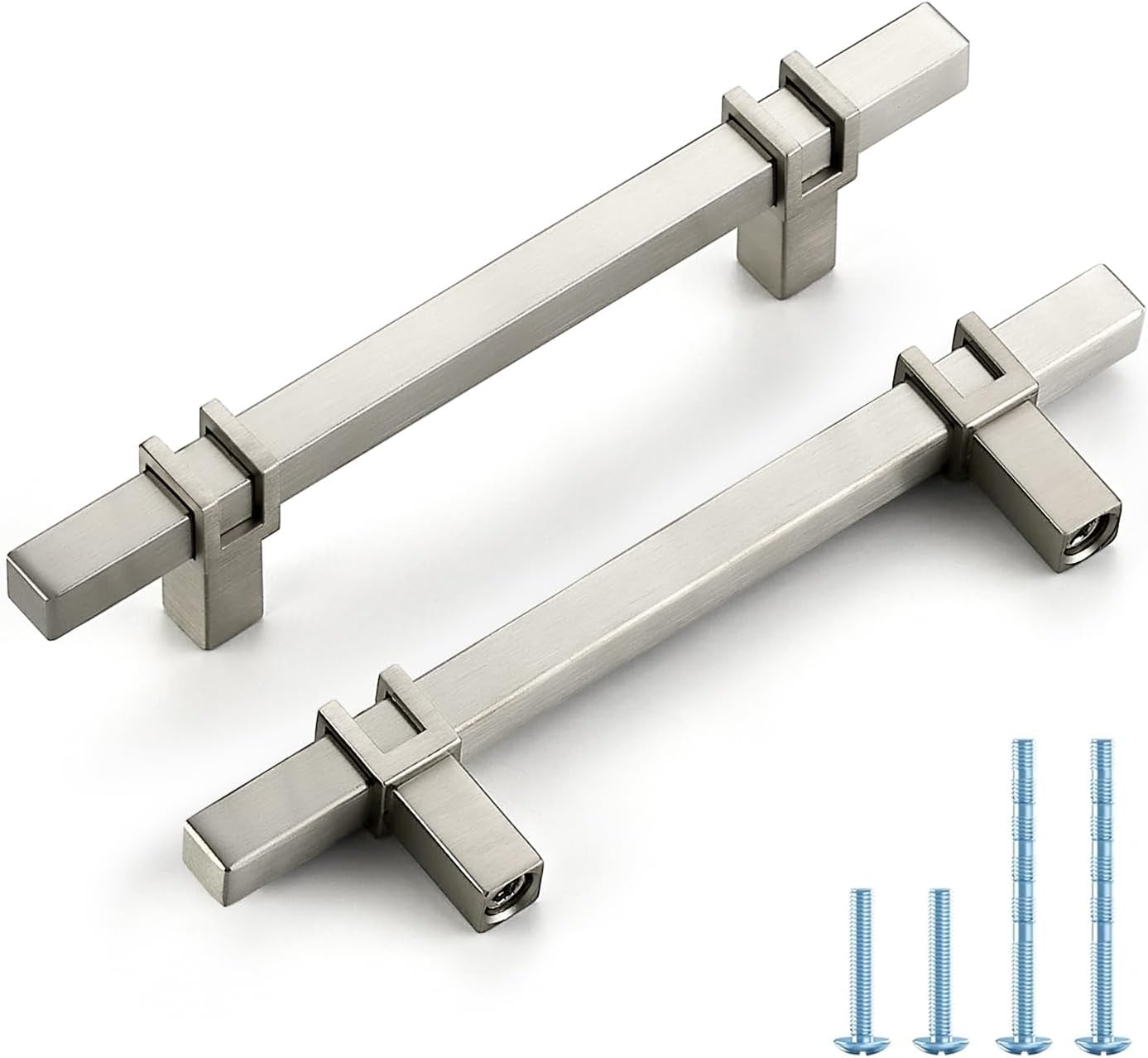 3-3/4 inch Brushed Nickel Cabinet Handles for Modern Kitchens