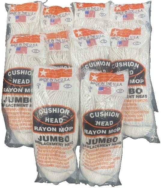 Jumbo Rayon Replacement Mop Head 10-Pack for Efficient Cleaning