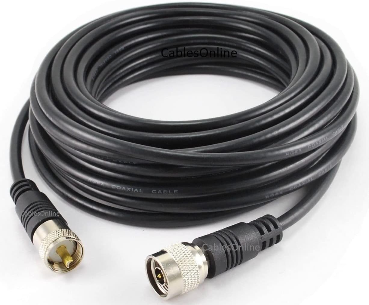 40ft Premium Grade RG8x Coax UHF Male to N-Type Male Cable