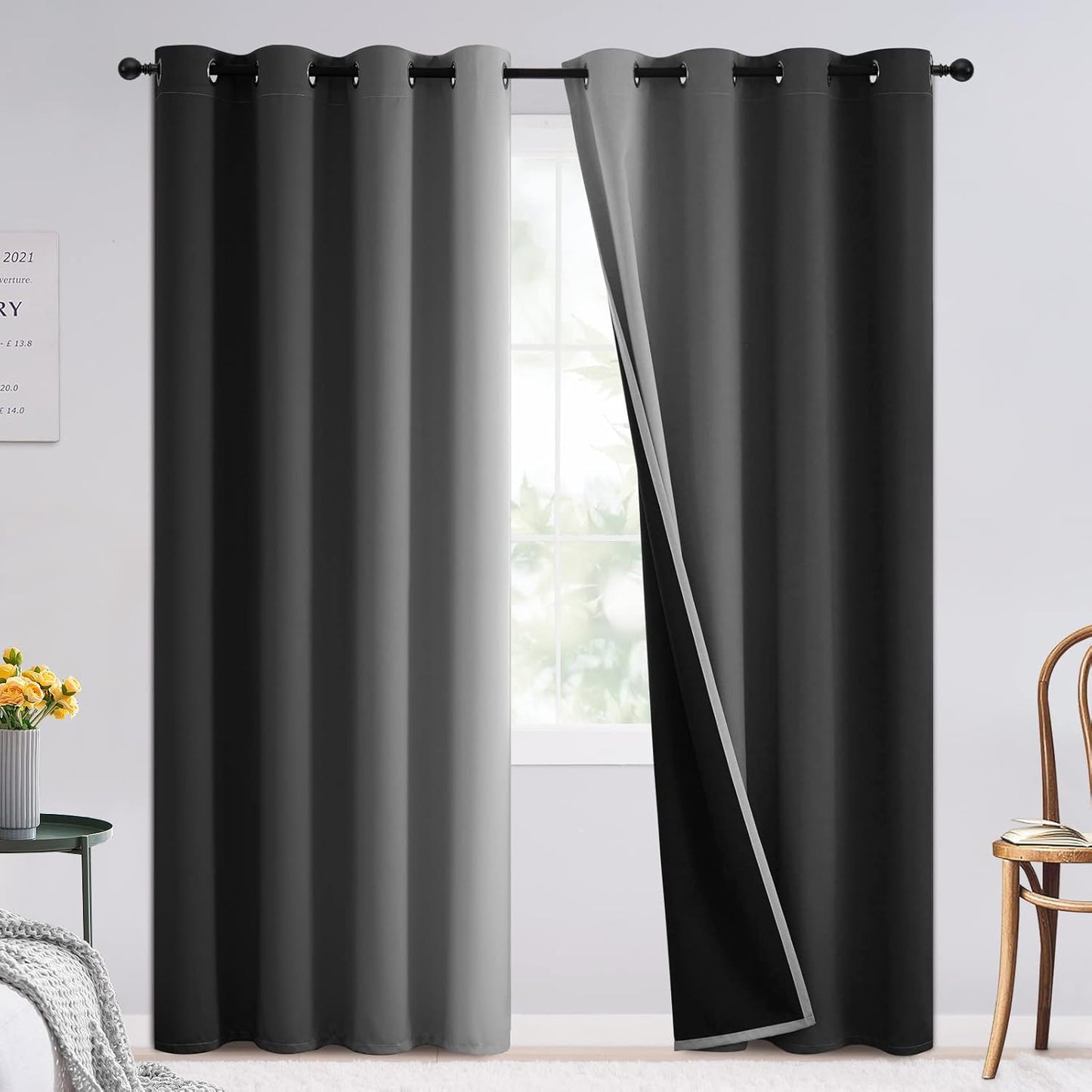 SimpleHome Blackout Curtains Ombre for Living Room and Bedroom