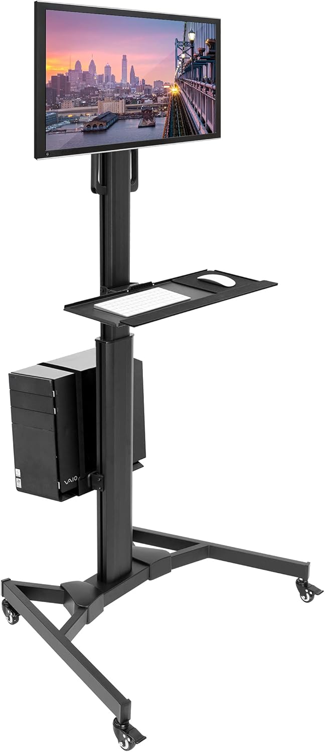 Mount-It! Mobile Computer Cart with Adjustable Monitor Stand