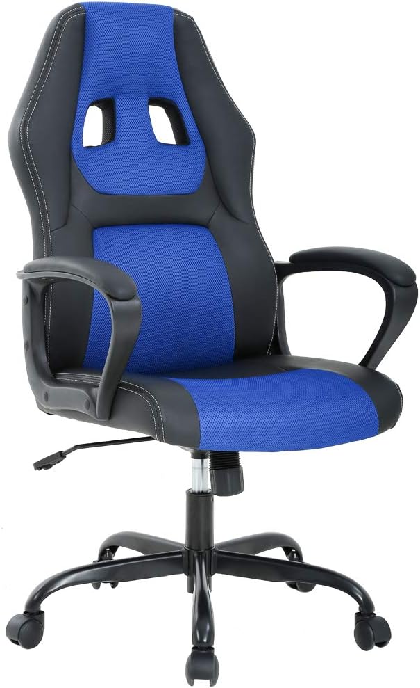 Lumbar Support Gaming Chair, Blue - BestOffice