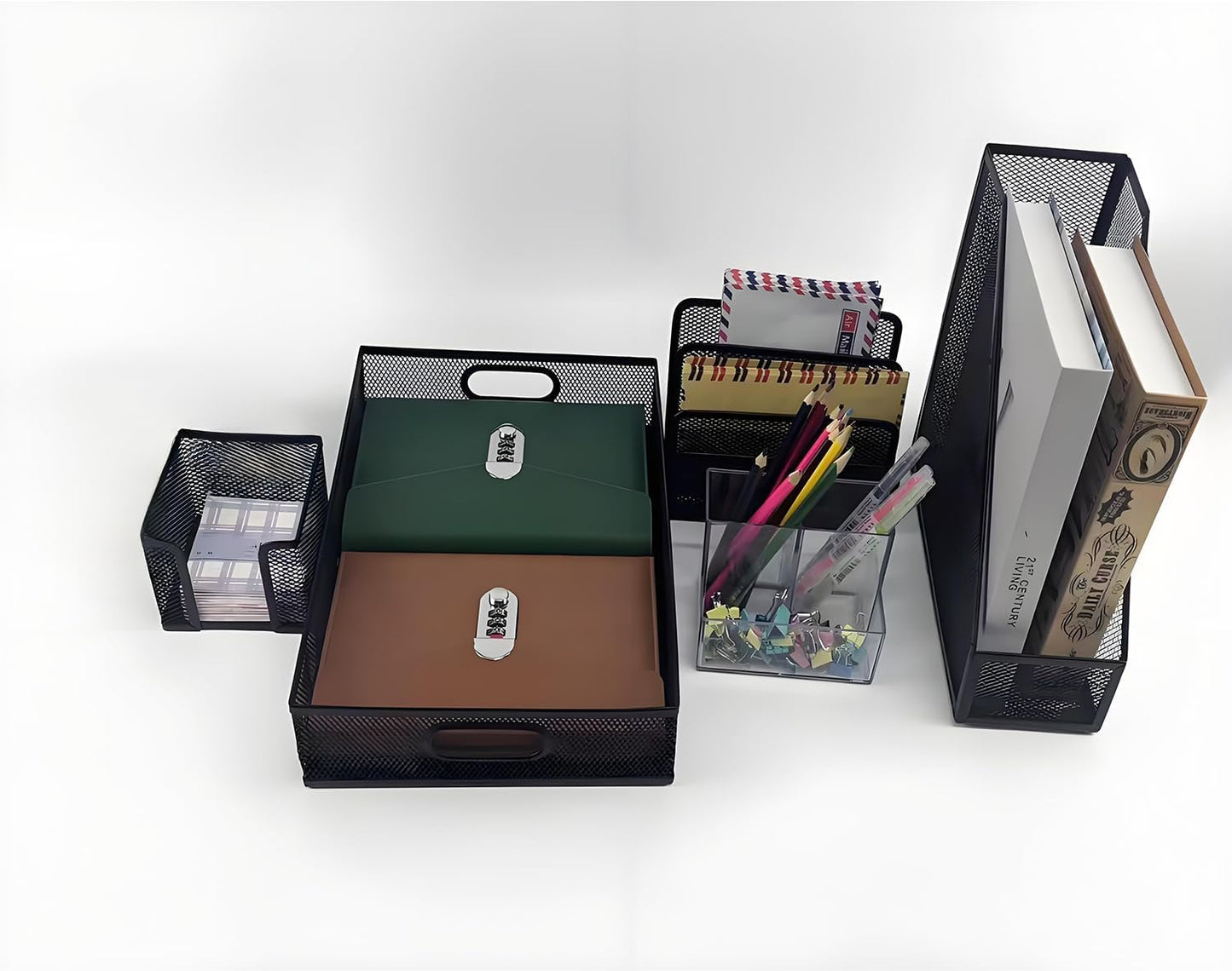 Efficient 5-Piece Desk Organizer Set - RHONZHAO