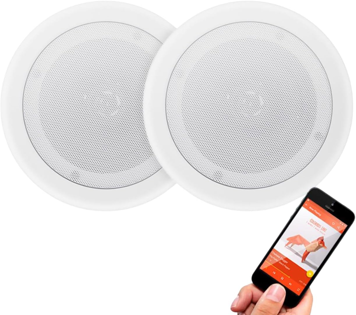 Pyle 8in Bluetooth Flush Mount In-wall In-ceiling Speaker System