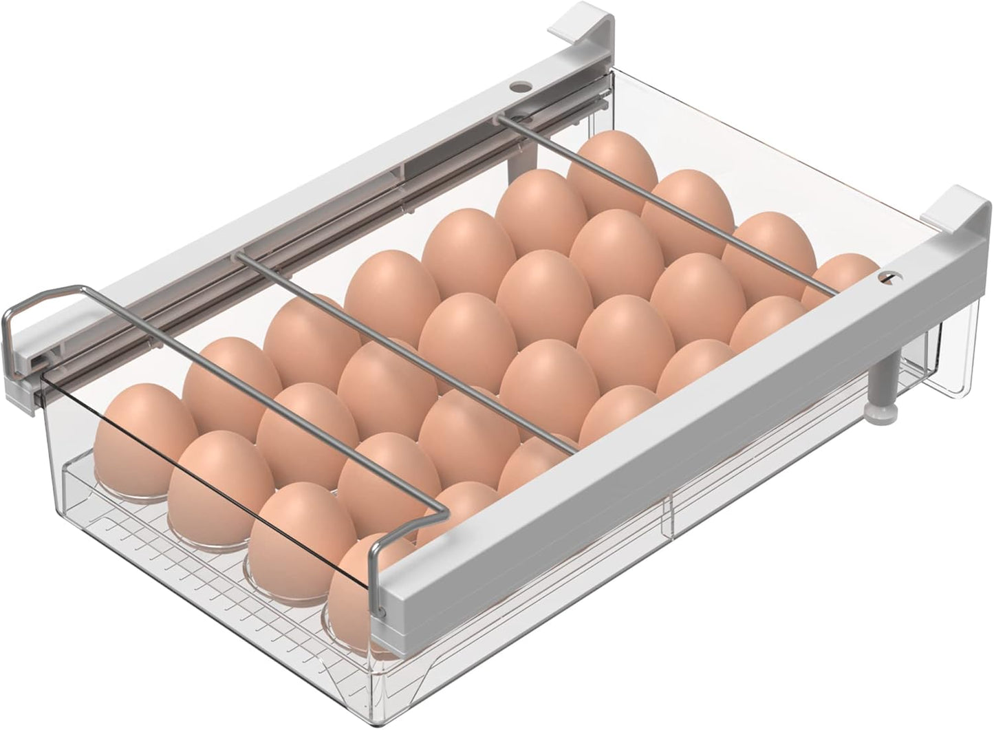 Large Refrigerator Drawer with Removable Egg Tray for Storage