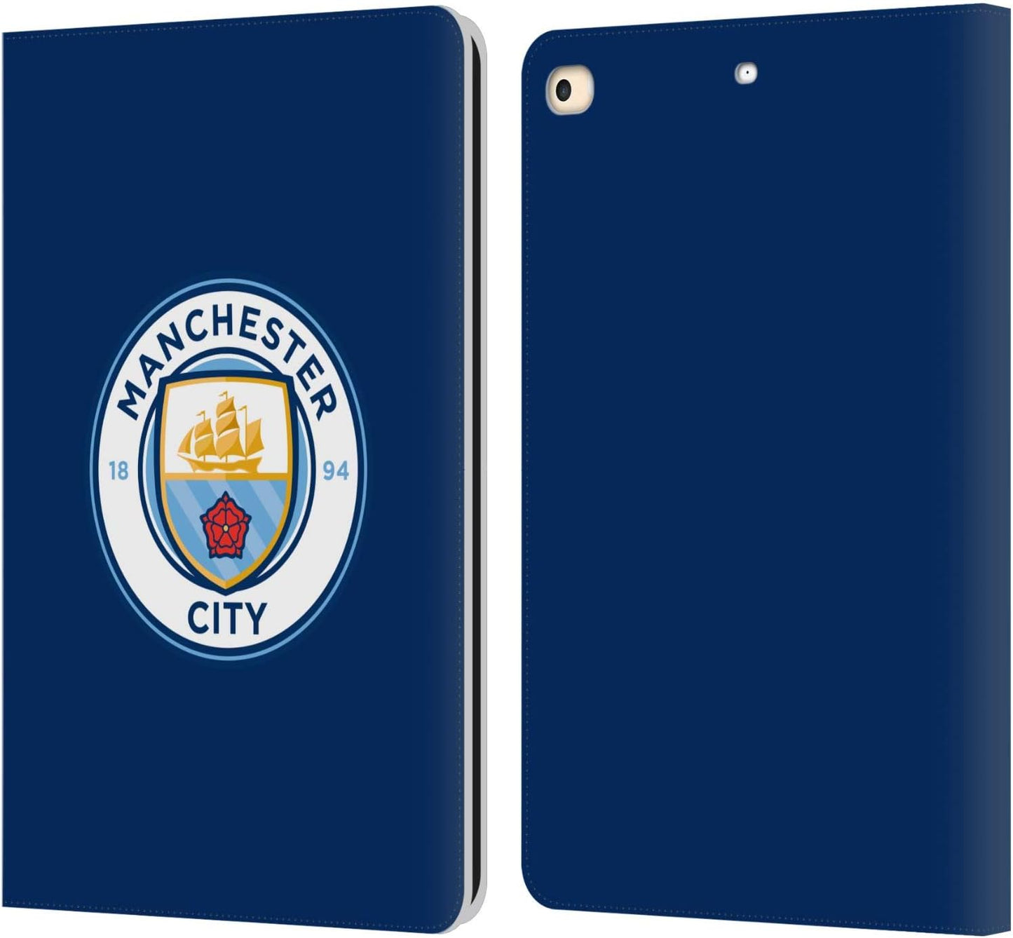 Manchester City FC Obsidian Leather Wallet Case for iPad 9.7