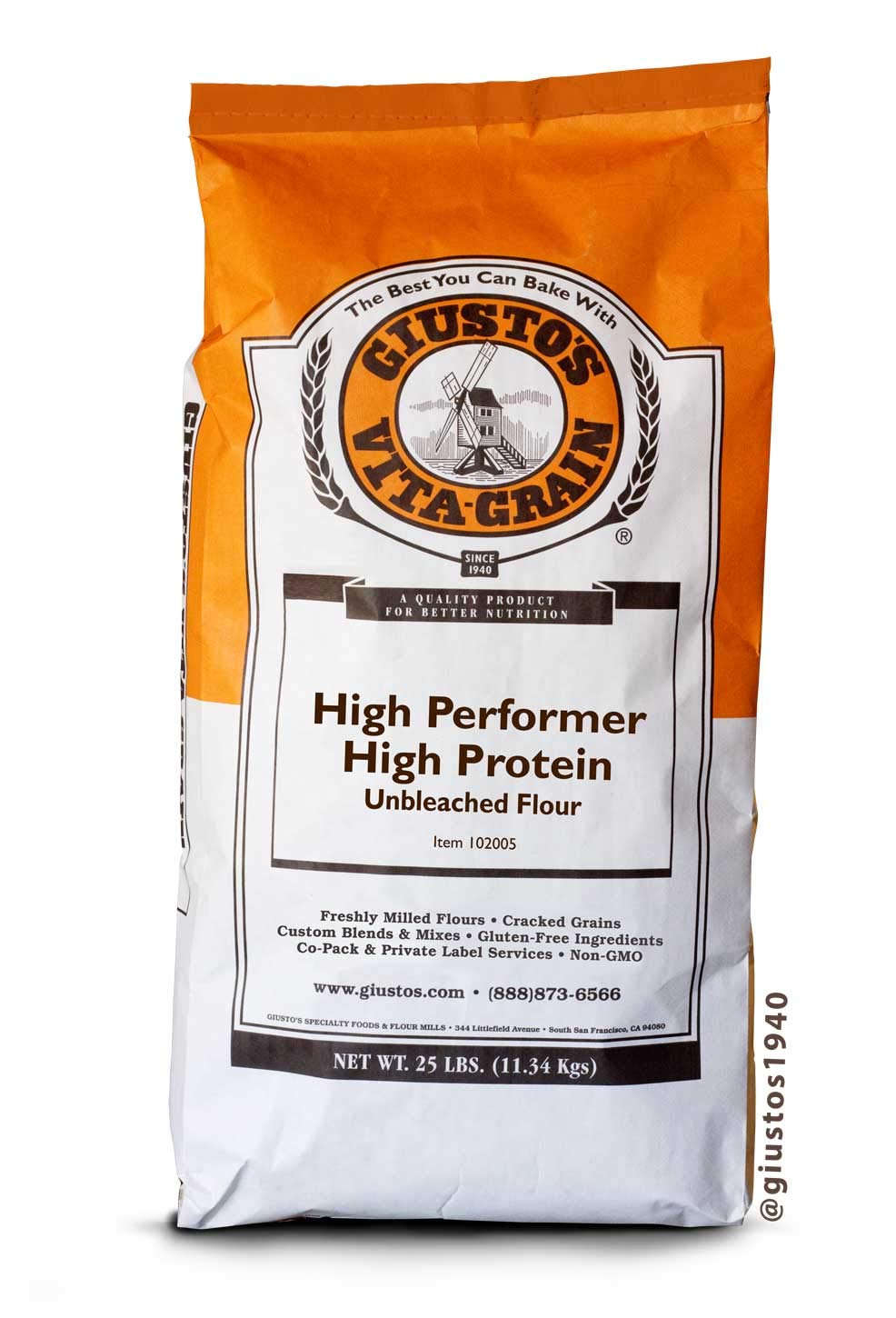 Giusto's High Protein Unbleached Bread Flour for Perfect Baking