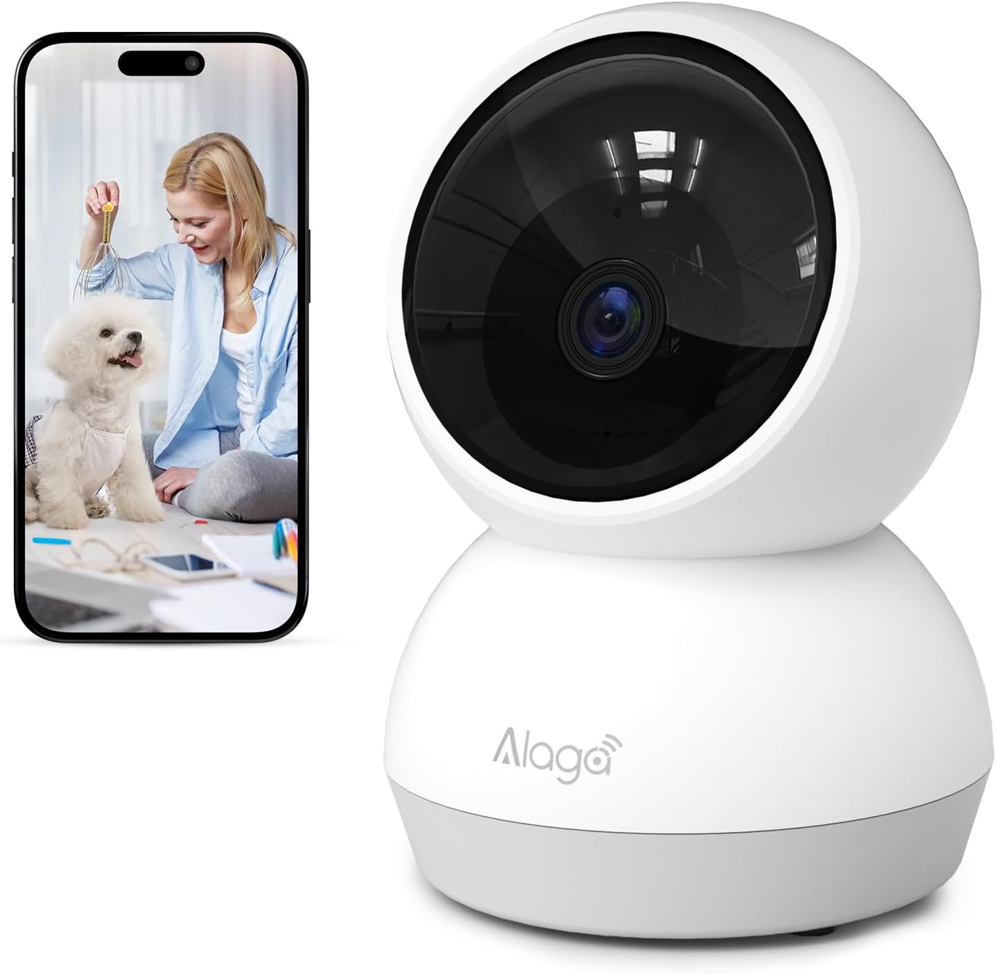 Alaga AI Indoor Camera: 360 Pan Tilt & Night Vision