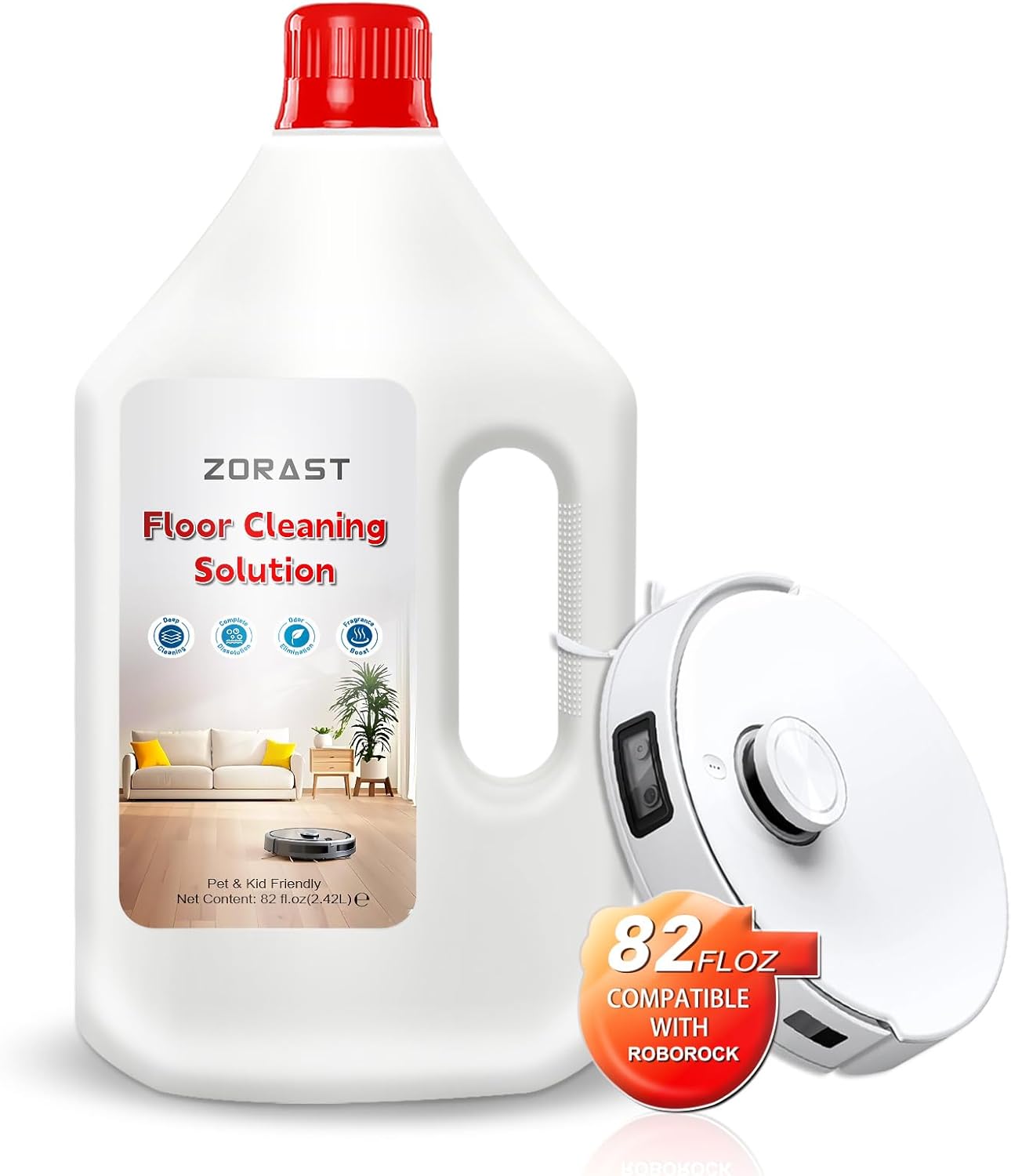 Floor Cleaning Solution for Roborock Mopping Robots, 82 Fl Oz