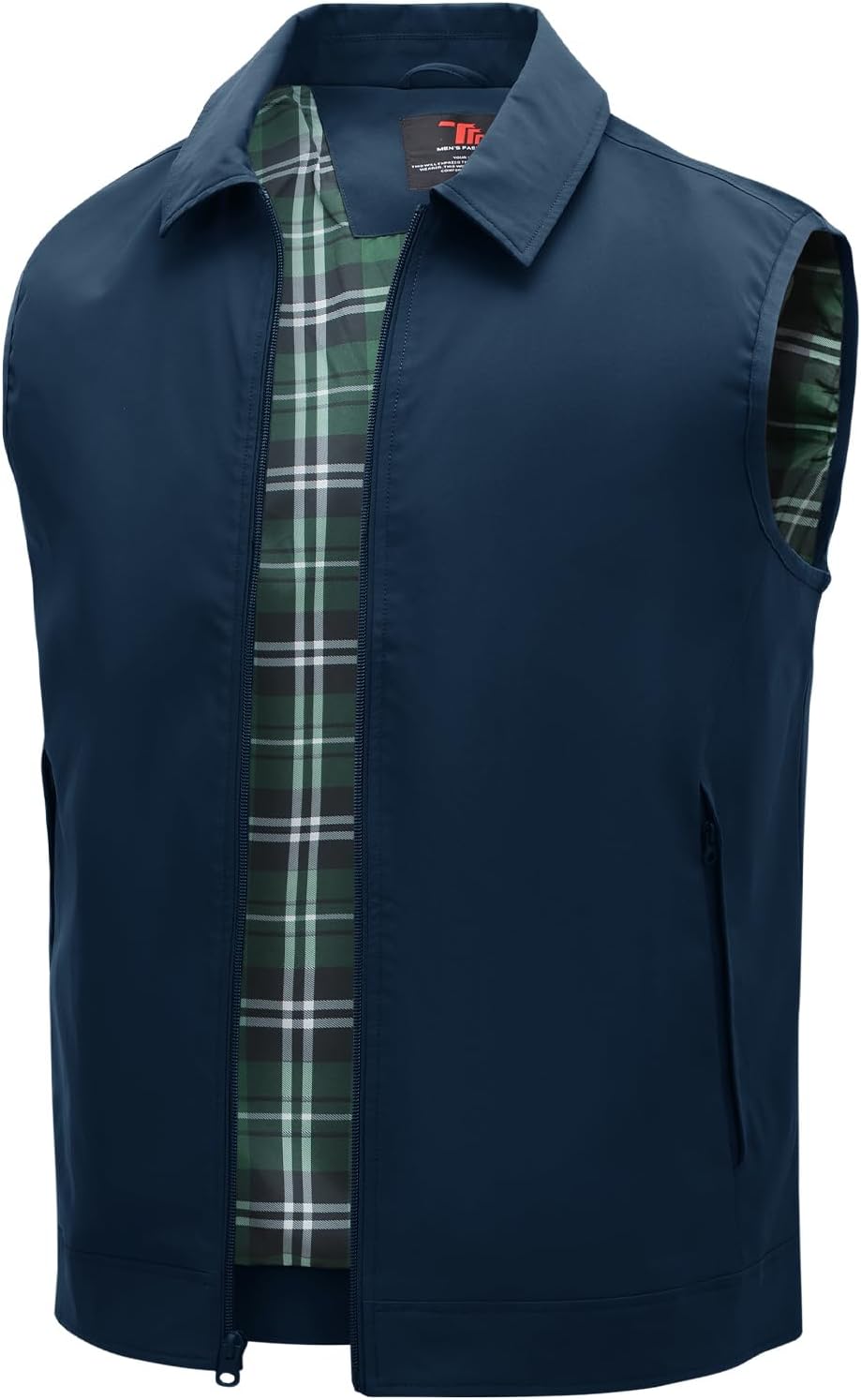 TBMPOY Men's Casual Lightweight Vest with 3 Zip Pockets