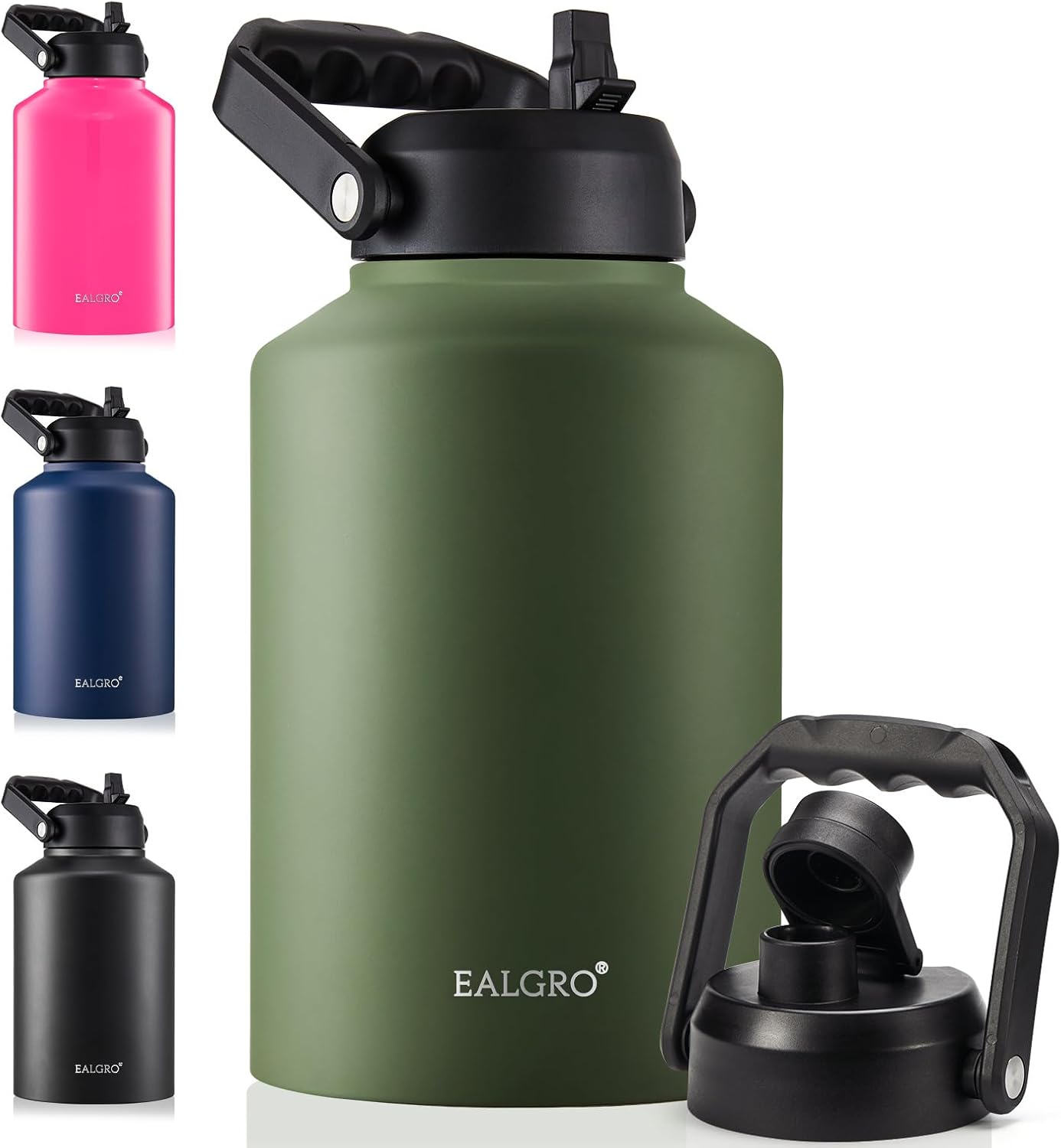 Gallon Insulated Water Bottle Jug with Straw for Hydration