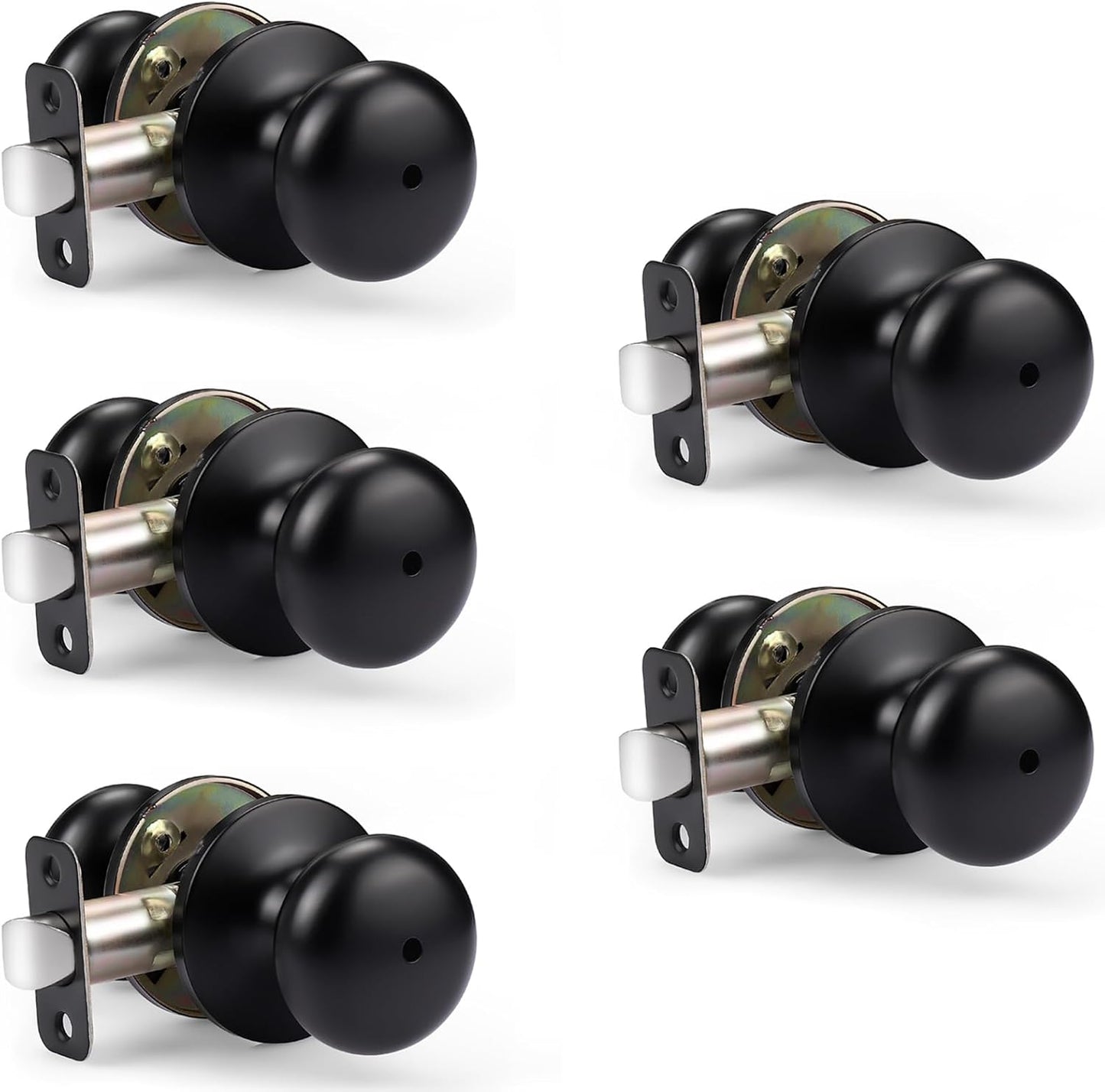 KNOBWELL 5 Pack Privacy Door Knob for Stylish Interior Spaces