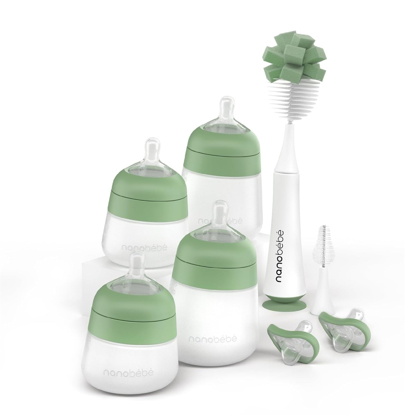 Nanobebe Silicone Baby Bottle Flexy Set with Anti-Colic Nipples