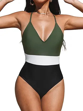 CUPSHE One Piece Swimsuit for Women with Deep V Neck Design