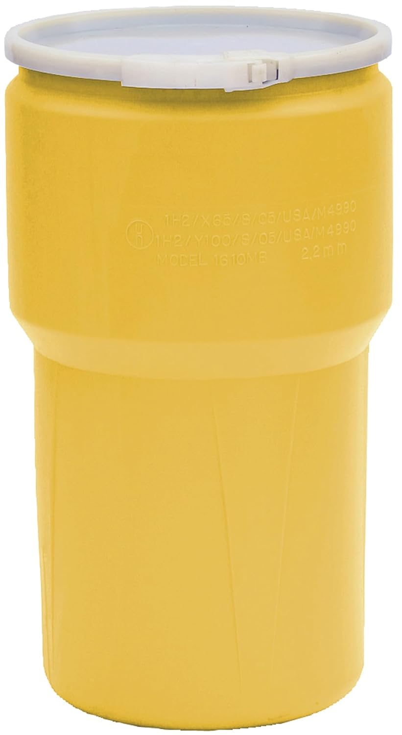 Eagle 14 Gallon Plastic Drum with Lid for Hazardous Materials