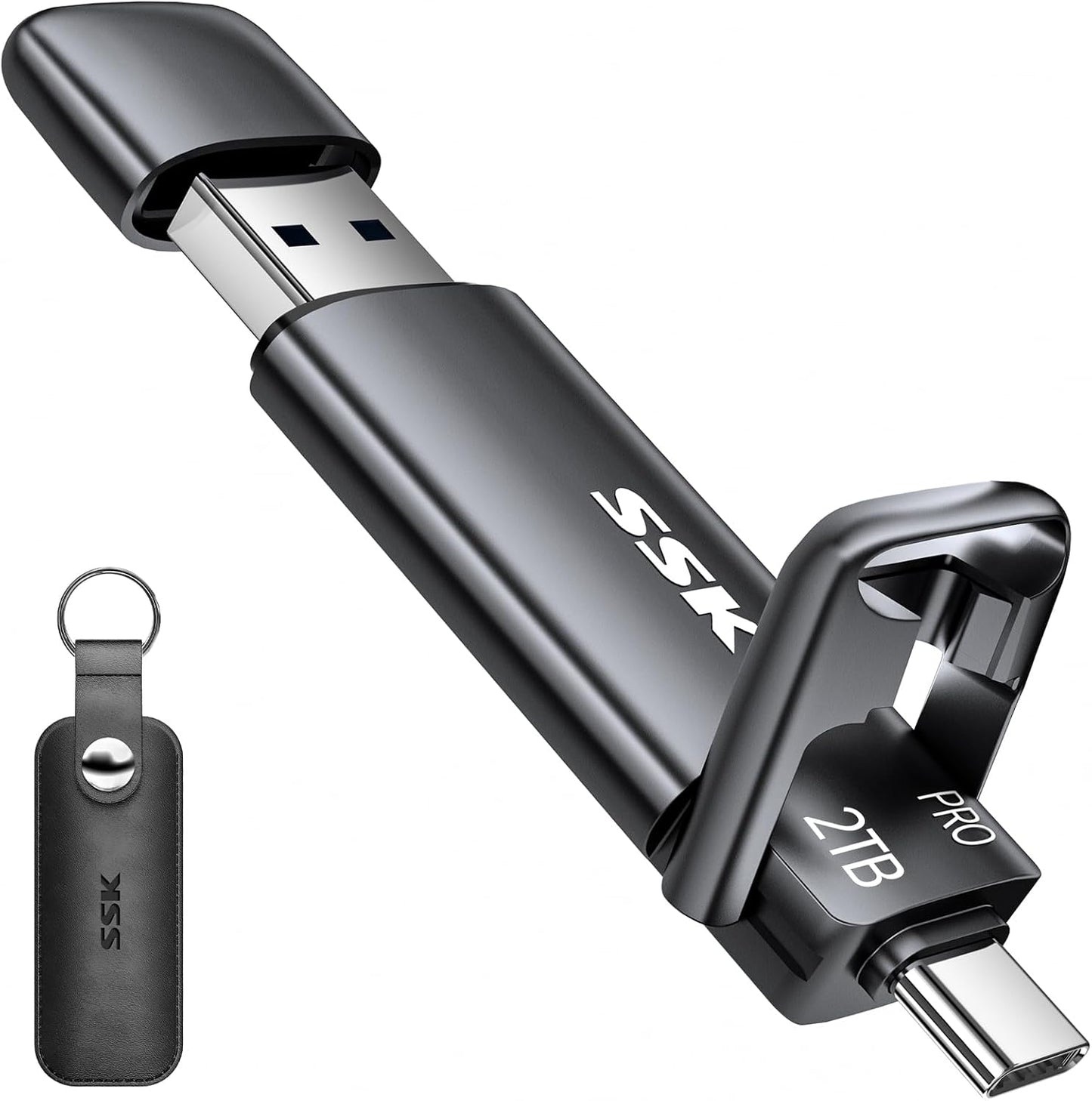 SSK 2TB SSD USB C Stick - Lightning Fast 1000MB/s Speed