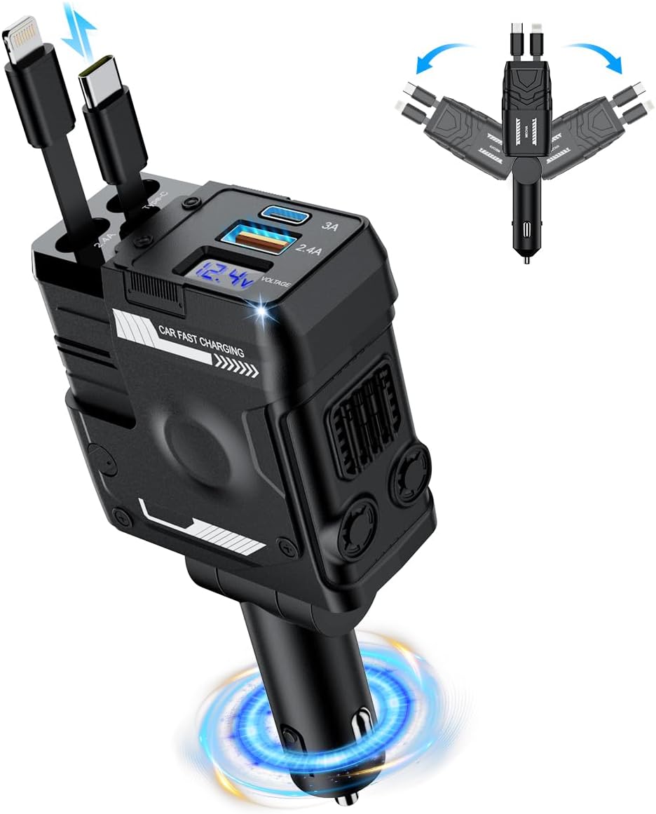 Mech-Style 65W Fast Car Charger for iPhone & Galaxy