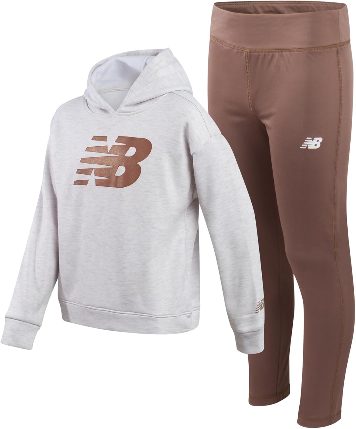 New Balance Girls Leggings Set - Stylish Pullover Hoodie & Leggings