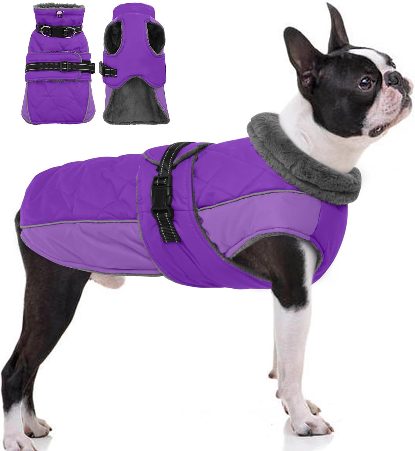 QBLEEV Warm Dog Jacket - Reflective Winter Coat for Dogs