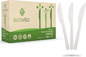 Ecovita 100% Compostable Knives - Eco Friendly Disposable Utensils